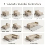 Minimalist Modular Compressed Sofa,Corduroy Fabric Frameless Couch,Vacuum Packed Free Combination Living Room Sofa - Image 4