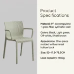 Modern Multicolor Pp Plastic Dining Chairs Stackable Lightweight Durable Portable Leisure Chair Indoor And Outdoor Daily Use - Image 5