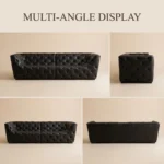 Mid- Modern Full Tufted Genuine Leather Sofa Set Classic Chesterfield 4-seater Sponge Filling For Apartment Warehouse Use - Image 5
