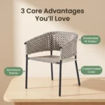 Modern Minimalist Rattan Aluminum Outdoor Furniture Set,Weather Resistant Waterproof Patio Bar Stool Chaise Lounge Coffee Table - Image 4