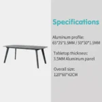 Modern Minimalist Rattan Aluminum Outdoor Furniture Set,Weather Resistant Waterproof Patio Bar Stool Chaise Lounge Coffee Table - Image 5