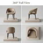 Modern Ergonomic Pu Leather Padded Foldable Dining Chair With Micro-spring Cushion Seat And Metal Legs For Hotel Use - Image 5