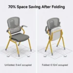 Modern Ergonomic Swivel Office Chair With Fixed Armrest And Backrest For Hotel,Classroom And School - Image 5