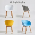Modern Multicolor Pp Plastic Dining Chairs Stackable Lightweight Durable Portable Leisure Chair Indoor And Outdoor Daily Use - Image 2