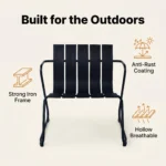 Outdoor Garden Dining Table Chair Set Minimalist Design Uv-resistant Powder Coated Metal Frame Pp Seat For Patios Courtyards - Image 5