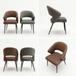 Modern Stackable Foldable Ergonomic Pu Leather Dining Chair With Micro-spring Cushion Seat And Metal Legs For Hotel Use - Image 3