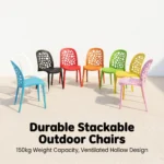 Modern Multicolor Pp Plastic Dining Chairs Stackable Lightweight Durable Portable Leisure Chair Indoor And Outdoor Daily Use