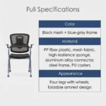 Modern Ergonomic Swivel Office Chair With Fixed Armrest And Backrest For Hotel,Classroom And School - Image 5