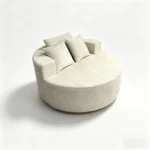 Modern Rectangular Cotton Linen Extendable Lazy Sofa Cream Style Frameless Compressible Leisure Chair Living Room Furniture