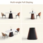 Modern Eco-friendly Sintered Stone Dining Table With Carbon Steel Base Rectangular/round/extendable Hotel Dining Room Furniture - Image 2