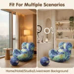 Modern Extendable Tufted Compression Armchair Set Creative Single Sofa Chair With Art Print Design - Image 3