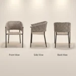 Modern Minimalist Rattan Aluminum Outdoor Furniture Set,Weather Resistant Waterproof Patio Bar Stool Chaise Lounge Coffee Table - Image 2