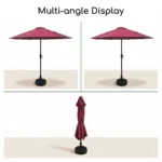 Heavy Duty Patio Umbrella,Waterproof Polyester,Thickened Aluminum Pole,Uv Resistant Outdoor Garden Commercial Sunshade - Image 2