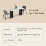 Modern Sintered Stone Dining Table With Carbon Steel Base Rectangular/round/extendable Home & Hotel Use Dining Furniture - Image 5