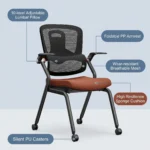 Modern Ergonomic Swivel Office Chair With Fixed Armrest And Backrest For Hotel,Classroom And School - Image 4