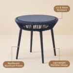 Modern Minimalist Rattan Aluminum Outdoor Furniture Set,Weather Resistant Waterproof Patio Bar Stool Chaise Lounge Coffee Table - Image 4