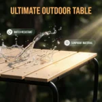Outdoor Garden Dining Table Chair Set Minimalist Design Uv-resistant Powder Coated Metal Frame Pp Seat For Patios Courtyards - Image 4