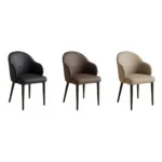 Modern Ergonomic Stackable Foldable Pu Leather Dining Chair With Micro-spring Cushion Seat And Metal Legs For Home & Hotel Use