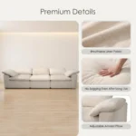 Ks010 Cloud Compressed Sofa Cotton Linen Fabric Boneless Straight Lazy Sofa Compressible Shipping Modern Minimalist Modular - Image 4
