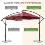 Heavy Duty Patio Umbrella,Waterproof Polyester,Thickened Aluminum Pole,Uv Resistant Outdoor Garden Commercial Sunshade - Image 6