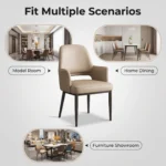 Headtree Nordic Modern Minimalistic Dining Chair With Eco-friendly Faux Leather Cushion Durable Steel Frame For Home Furniture - Image 5