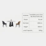Modern Sintered Stone Dining Table Carbon Steel Base Eco-friendly Durable Rectangular/round/extendable Home Hotel Furniture - Image 5