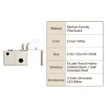 Modern Vanity Desk Drawers Adjustable Makeup Table Led Mirror Mdf Panel Dressing Table Storage Cabinet For Hotel Living Room - Image 5