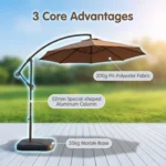 Heavy Duty Patio Umbrella,Waterproof Polyester,Thickened Aluminum Pole,Uv Resistant Outdoor Garden Commercial Sunshade - Image 4