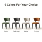 Modern Ergonomic Stackable Pu Leather Padded Dining Chair With Micro-spring Cushion Seat And Metal Legs For Hotel Use - Image 5