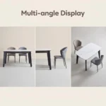 Modern Sintered Stone Dining Table With Carbon Steel Base Waterproof & Durable Rectangular/round/extendable For Home & Hotel Use - Image 2