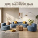 Ks008 Cashew-shaped Compression Sofa Cotton Linen Frameless Curved Lazy Sofa Compressible For Shipping Modern Irregular Modular - Image 3