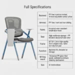 Modern Ergonomic Swivel Office Chair With Fixed Armrest And Backrest For Hotel,Classroom And School - Image 5