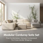 Ks011 Cube Modular Compressed Sofa,Corduroy Linen Fabric Frameless Sectional Couch,Vacuum Packed Minimalist Combination Sofa - Image 2