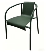 Outdoor Garden Dining Table Chair Set Minimalist Design Uv-resistant Powder Coated Metal Frame Pp Seat For Patios Courtyards