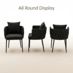 Modern Ergonomic Stackable Pu Leather Padded Dining Chair With Micro-spring Cushion Seat And Metal Legs For Hotel Use - Image 2