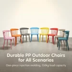 Modern Multicolor Pp Plastic Dining Chairs Stackable Lightweight Durable Portable Leisure Chair Indoor And Outdoor Daily Use