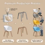 Modern Multicolor Pp Plastic Dining Chairs Stackable Lightweight Durable Portable Leisure Chair Indoor And Outdoor Daily Use - Image 3