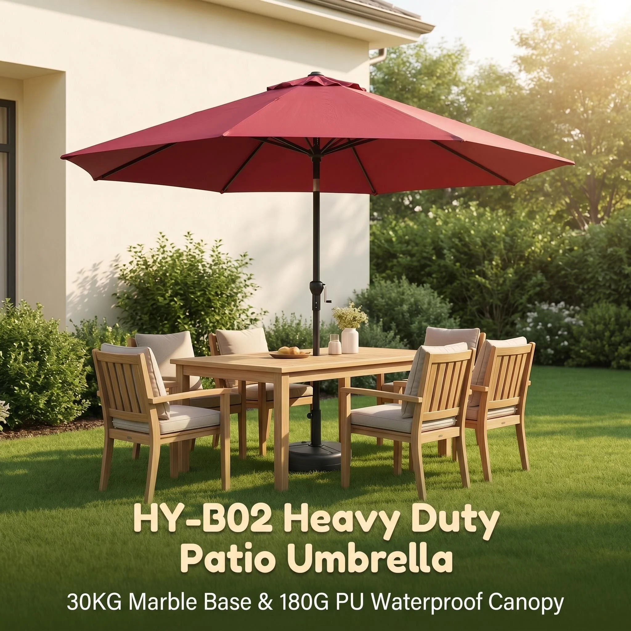 H93267081b3144da19473c76abb22a201K.webp Heavy Duty Patio Umbrella,Waterproof Polyester,Thickened Aluminum Pole,Uv Resistant Outdoor Garden Commercial Sunshade - Image 1