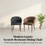 Modern Ergonomic Stackable Pu Leather Padded Dining Chair With Micro-spring Cushion Seat And Metal Legs For Hotel Use - Image 5