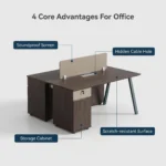 Twilight Series 2-person Wooden Metal Eco-friendly Face Staff Office Desk Open Office Workstation Privacy Divider Screen Office - Image 3