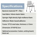 Modern Ergonomic Swivel Office Chair With Fixed Armrest And Backrest For Hotel,Classroom And School - Image 5