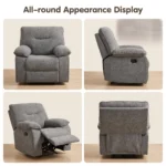 Power Recliner Sofa Set,Breathable Fabric & Tech Faux Leather Optional,1 Seater 2 Seater 3 Seater Electric Recliner Sofa - Image 3