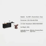 Modern Vanity Desk Drawers Adjustable Led Mirror Makeup Table Eco-friendly Mdf Dressing Table Storage Cabinet Hotel Living Room - Image 5