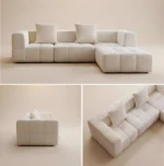 Velvet Modular Extendable Compressed Sofa Frameless Sectional Vacuum Packed Modern Minimalist Combination Sofa - Image 4