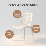 Modern Multicolor Pp Plastic Dining Chairs Stackable Lightweight Durable Portable Leisure Chair Indoor And Outdoor Daily Use - Image 4
