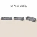 Fixed Style Straight Row Compressed Velvet Fabric Frameless Leisure Sofa Extendable Modular Modern Living Room Sofa Set - Image 5