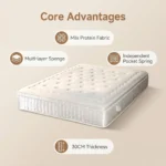 Hotel Grade Orthopedic Breathable Durable Foam Hybrid Mattress Individual Pocket Spring 30cm Thickness Rolled Box For Bedroom - Image 3