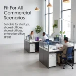 Series Straight Modular Eco-friendly Durable Modern Office Partition Desk Linear Staff Cubicle Frosted Slat Glass Screen - Image 3