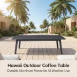 Modern Minimalist Rattan Aluminum Outdoor Furniture Set,Weather Resistant Waterproof Patio Bar Stool Chaise Lounge Coffee Table