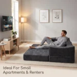 Ks002 Multifunction Compressible Lazy Sofa Bed Frameless Foldable Modular Velvet Dual-use Easy Shipping - Image 5